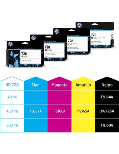 HP 728 F9J65A Cartucho de Tinta 130 ml Amarillo