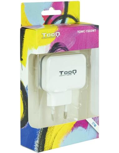 TooQ TQWC-1S02WT Cargador de Pared 17 W x2 USB-A 2.0 Blanco