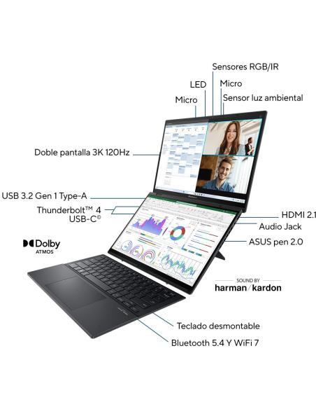 Asus Zenbook Duo OLED UX8406CA-PZ009W Intel Core Ultra 9-285H/32GB/2TB SSD/14" W11 Home