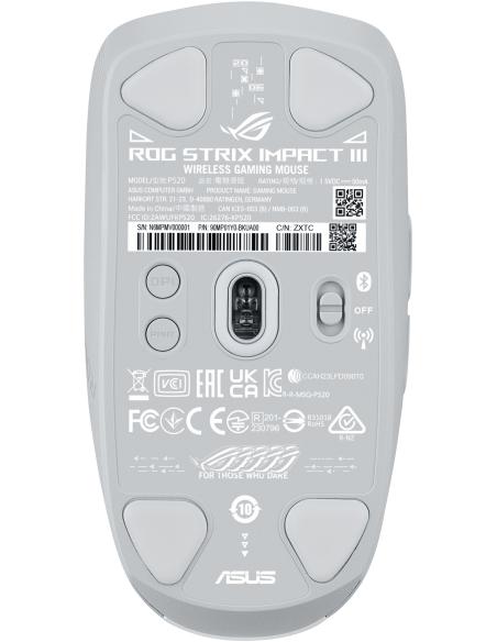 Asus ROG Strix Impact III Ratón Gaming Inalámbrico Bluetooth 36000 DPI Blanco
