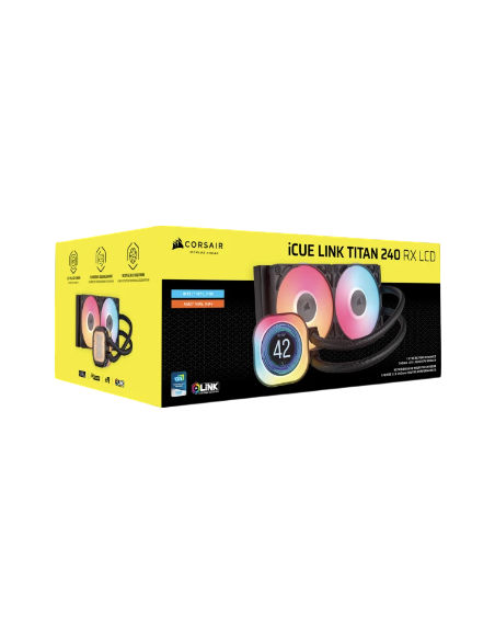 Corsair iCUE LINK TITAN 240 RX LCD Kit de Refrigeración Líquida 240mm Negra