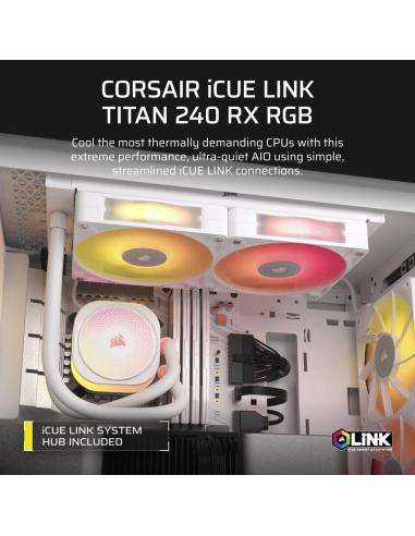 Corsair Titan 240 RX RGB AIO Kit de Refrigeración Líquida 240mm Blanca