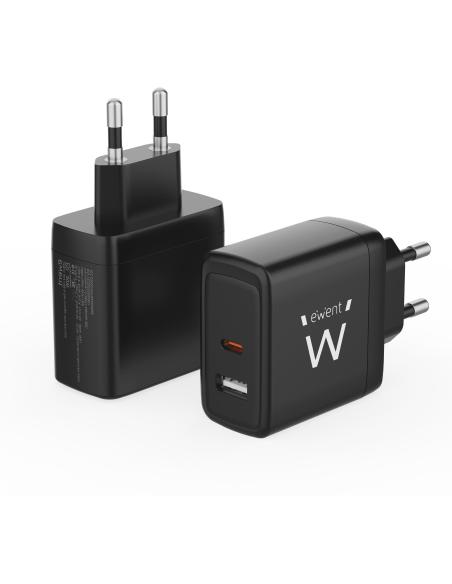 Ewent EW1330 Cargador USB-A/USB-C 65W Negro
