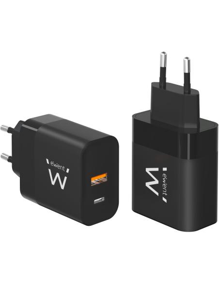 Ewent EW1327 Cargador USB-A/USB-C 45W Negro