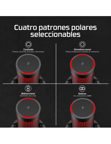HyperX Quadcast 2 872V1AA Micrófono LED USB Negro