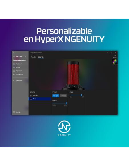 HyperX Quadcast 2 872V1AA Micrófono LED USB Negro