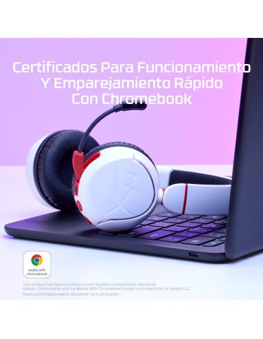 HyperX Cloud Mini Auriculares Gaming Inalámbricos para Niños 85dB Blancos