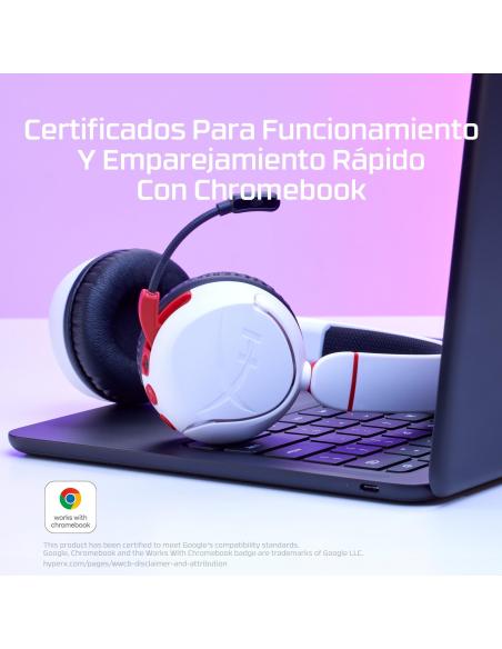 HyperX Cloud Mini Auriculares Gaming Inalámbricos para Niños 85dB Blancos