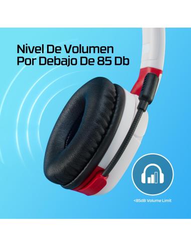 HyperX Cloud Mini Auriculares Gaming Inalámbricos para Niños 85dB Blancos