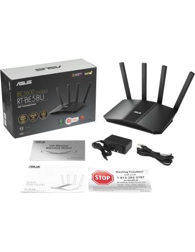 Asus RT-BE58U Router Inalámbrico Wi-Fi 7 Gigabit Ethernet Doble Banda Negro
