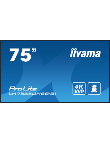 iiyama ProLite LH7565UHSB-B1 75" Pantalla Interactiva VA 4K Ultra HD Negro