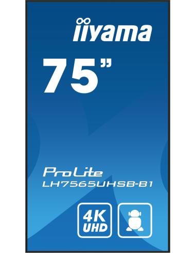 iiyama ProLite LH7565UHSB-B1 75" Pantalla Interactiva VA 4K Ultra HD Negro