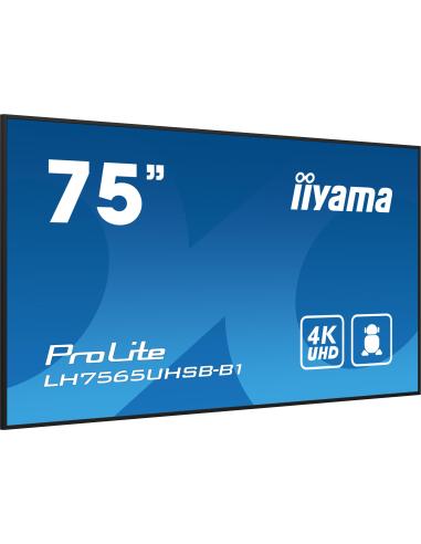iiyama ProLite LH7565UHSB-B1 75" Pantalla Interactiva VA 4K Ultra HD Negro