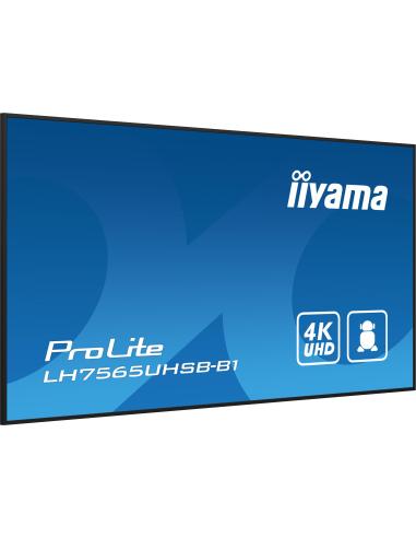 iiyama ProLite LH7565UHSB-B1 75" Pantalla Interactiva VA 4K Ultra HD Negro