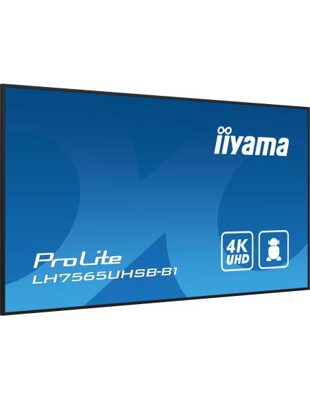 iiyama ProLite LH7565UHSB-B1 75" Pantalla Interactiva VA 4K Ultra HD Negro