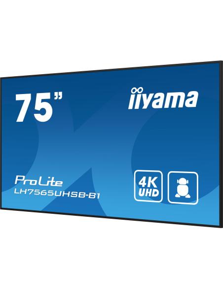 iiyama ProLite LH7565UHSB-B1 75" Pantalla Interactiva VA 4K Ultra HD Negro