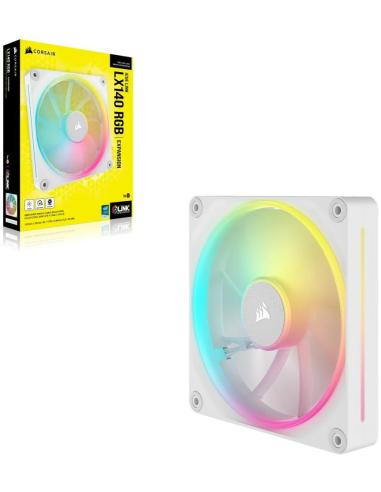 Corsair PWM iCUE LINK LX140 RGB Expansión de Ventilador Único 140 mm Blanco
