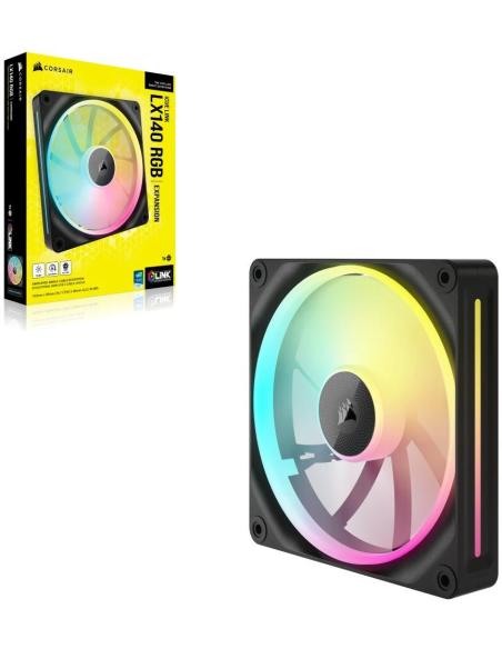 Corsair PWM iCUE LINK LX140 RGB Expansión de Ventilador Único 140 mm Negro