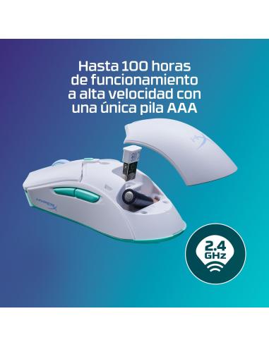 HyperX Pulsefire Haste 2 Core 8R2E7AA Ratón Gaming Inalámbrico Blanco