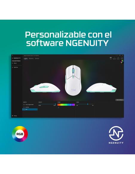 HyperX Pulsefire Haste 2 Core 8R2E7AA Ratón Gaming Inalámbrico Blanco