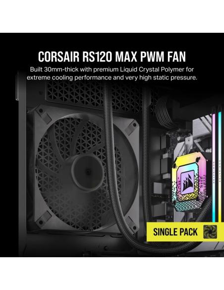 Corsair RS140 MAX PWM Single Pack Ventilador Suplementario 140mm Negro