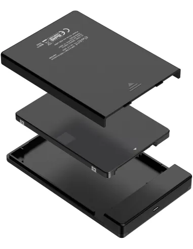 Ewent EW7073 Carcasa para Disco Duro HDD/SSD 2.5" USB-C Negro