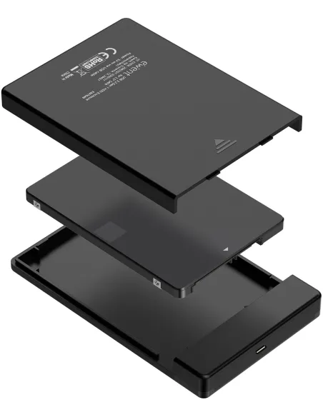 Ewent EW7073 Carcasa para Disco Duro HDD/SSD 2.5" USB-C Negro