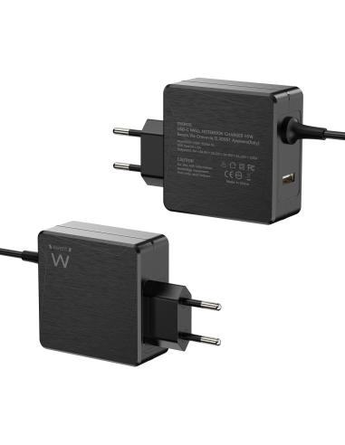 Ewent EW3978 Cargador para Portátil USB-C 65W + Puerto USB-A Negro