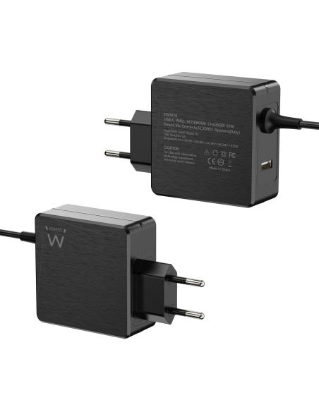 Ewent EW3978 Cargador para Portátil USB-C 65W + Puerto USB-A Negro
