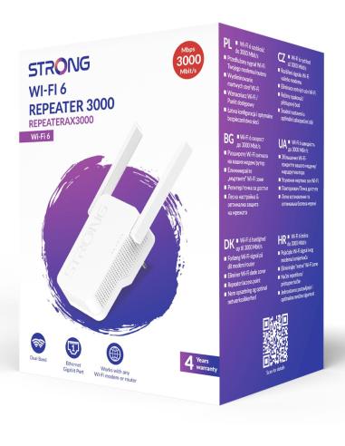 Strong AX3000 Repetidor Wi-Fi 6 Doble Banda Blanco