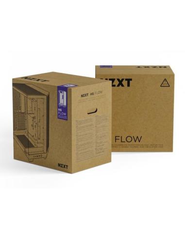 NZXT H6 Flow Cristal Templado USB-C 3.2 Negro