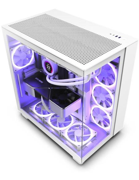 NZXT H9 Flow Cristal Templado USB 3.2 Blanca