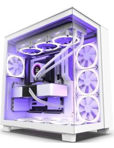 NZXT H9 Flow Cristal Templado USB 3.2 Blanca