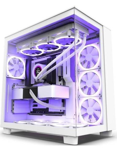 NZXT H9 Flow Cristal Templado USB 3.2 Blanca