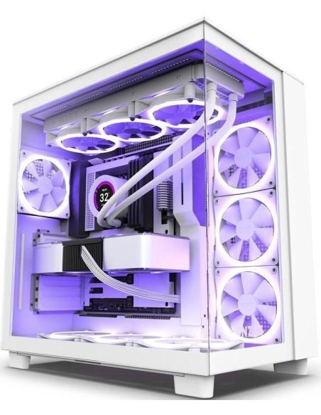 NZXT H9 Flow Cristal Templado USB 3.2 Blanca