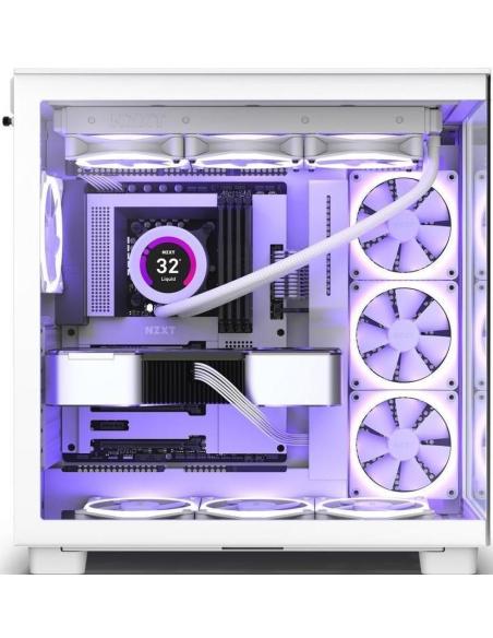 NZXT H9 Flow Cristal Templado USB 3.2 Blanca