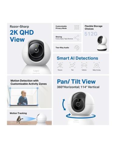 TP-Link TC72 Pan/Tilt AI Cámara Wi-Fi Vigilancia con Visión Nocturna 360º QHD