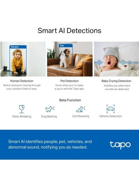 TP-Link TC72 Pan/Tilt AI Cámara Wi-Fi Vigilancia con Visión Nocturna 360º QHD