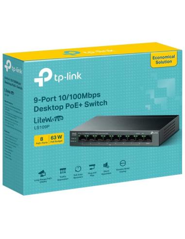 TP-Link LS109P Switch PoE L2 9 Puertos Gigabit Ethernet