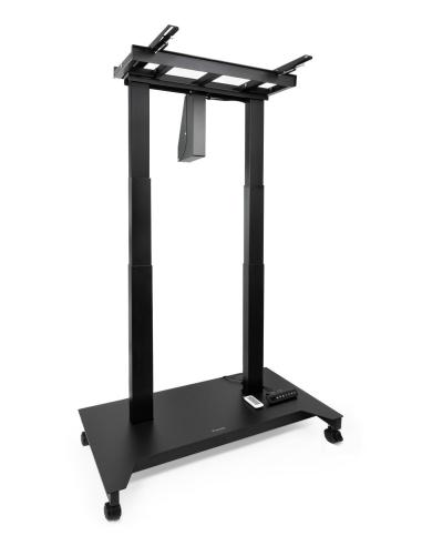 TooQ FSM03-B UROS Soporte de Suelo con Ruedas con Regulación Eléctrica de Altura e Inclinación Negro