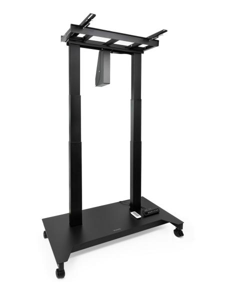TooQ FSM03-B UROS Soporte de Suelo con Ruedas con Regulación Eléctrica de Altura e Inclinación Negro