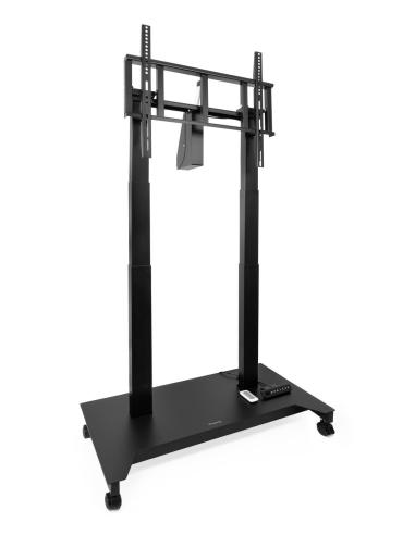 TooQ FSM03-B UROS Soporte de Suelo con Ruedas con Regulación Eléctrica de Altura e Inclinación Negro