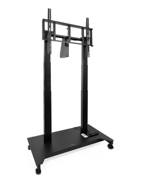 TooQ FSM03-B UROS Soporte de Suelo con Ruedas con Regulación Eléctrica de Altura e Inclinación Negro