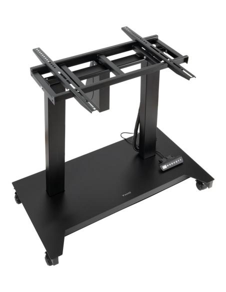 TooQ FSM03-B UROS Soporte de Suelo con Ruedas con Regulación Eléctrica de Altura e Inclinación Negro