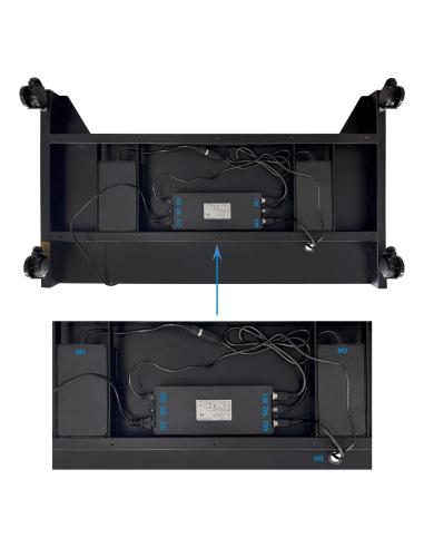 TooQ FSM03-B UROS Soporte de Suelo con Ruedas con Regulación Eléctrica de Altura e Inclinación Negro