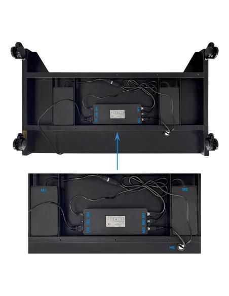 TooQ FSM03-B UROS Soporte de Suelo con Ruedas con Regulación Eléctrica de Altura e Inclinación Negro