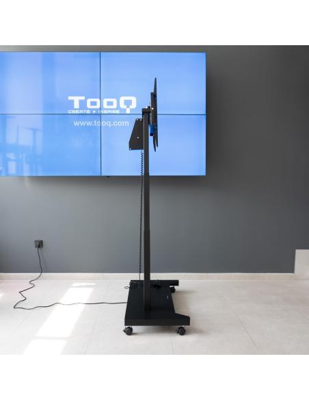 TooQ FSM03-B UROS Soporte de Suelo con Ruedas con Regulación Eléctrica de Altura e Inclinación Negro