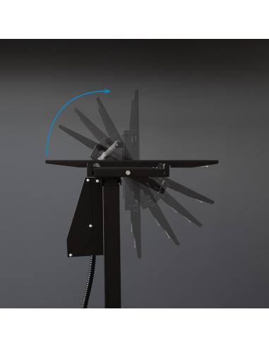 TooQ FSM03-B UROS Soporte de Suelo con Ruedas con Regulación Eléctrica de Altura e Inclinación Negro