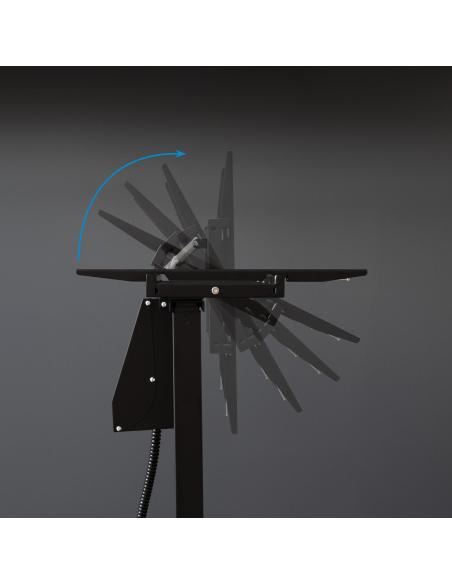 TooQ FSM03-B UROS Soporte de Suelo con Ruedas con Regulación Eléctrica de Altura e Inclinación Negro