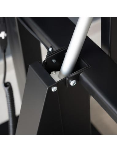 TooQ FSM03-B UROS Soporte de Suelo con Ruedas con Regulación Eléctrica de Altura e Inclinación Negro